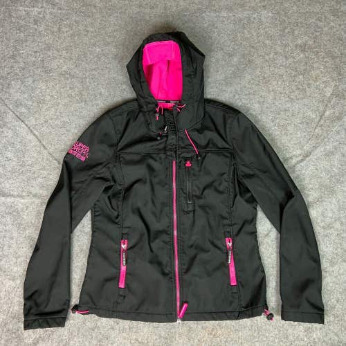 Superdry Womens Jacket Extra Large Black Pink Windtrekker Japan Outdoor Logo