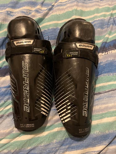 Used Bauer 14"  Supreme S190 Shin Pads