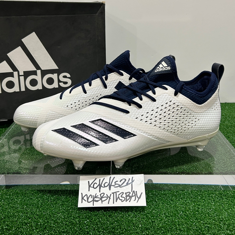 Adidas Adizero Football Cleats White Size 11.5 Mens Detachable CG6291 Navy Blue