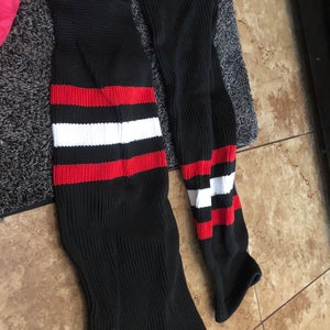 Black Junior Large  Knit Socks