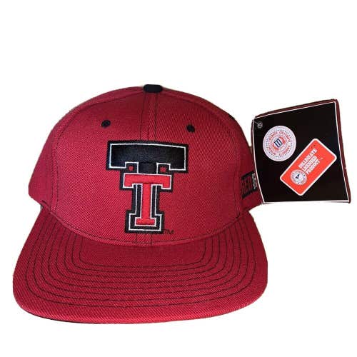 Vintage 90s Texas Tech Red Raiders Zephyr Snapback Hat NCAA Official College NWT