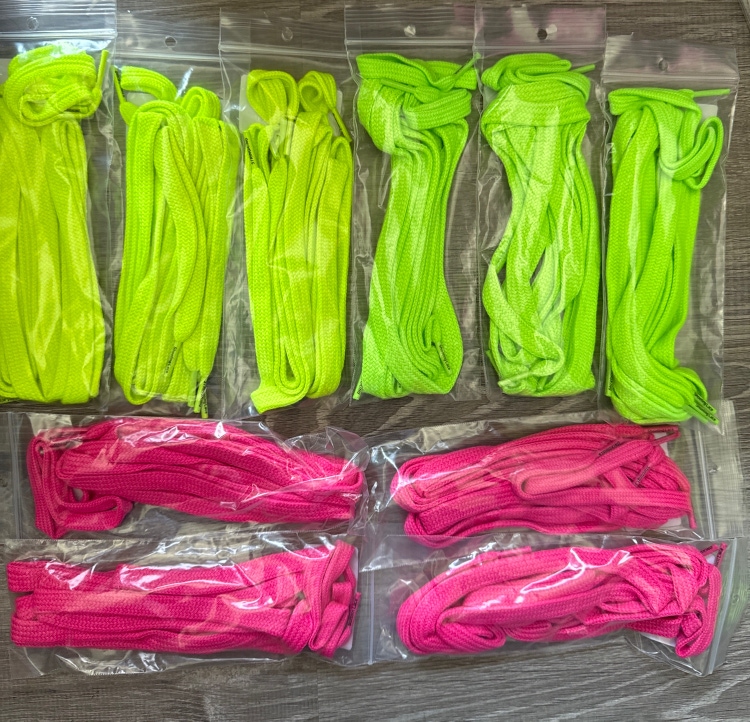 Goalie Shooters Variety Hot Pink Neon green and Volt Yellow 20 Laces