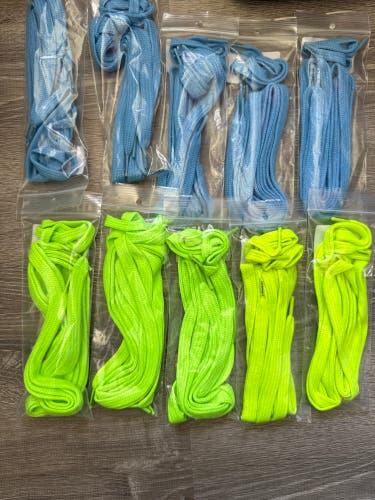 Goalie Shooters Variety Carolina Blue Neon green and Volt Yellow 20 Laces