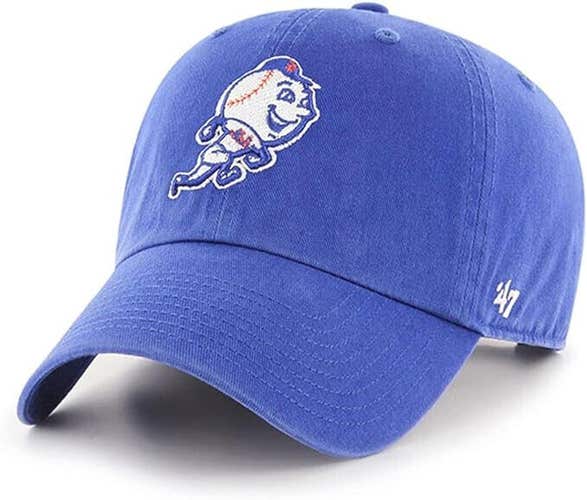 New York Mets 47 Brand Cooperstown MLB Clean Up Adjustable Strapback Hat Dad Cap