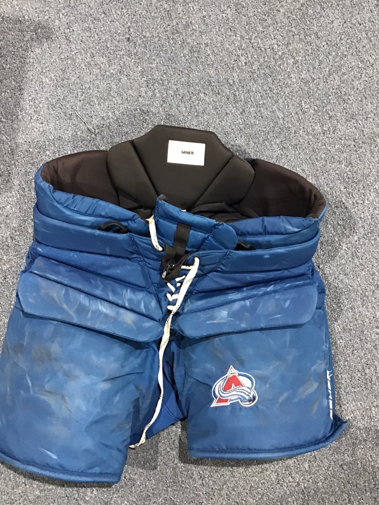 Game Used Colorado Avalanche (Miner) Bauer Pro Stock Hockey Goalie Pants
