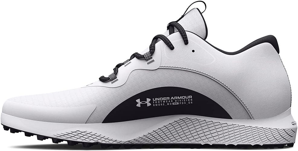 NEW Under Armour Charged Draw 2 Spikeless White/Black Golf Shoes Men's Size 10.5