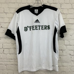 Adidas Youth Unisex Tabela II D'Feeters White Black SS Vneck Soccer Jersey NWT