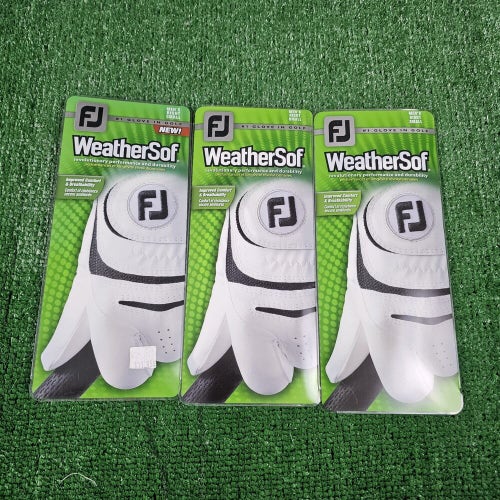 Three Pack (3) New FootJoy WEATHERSOF Golf Gloves Mens Right Hand Small