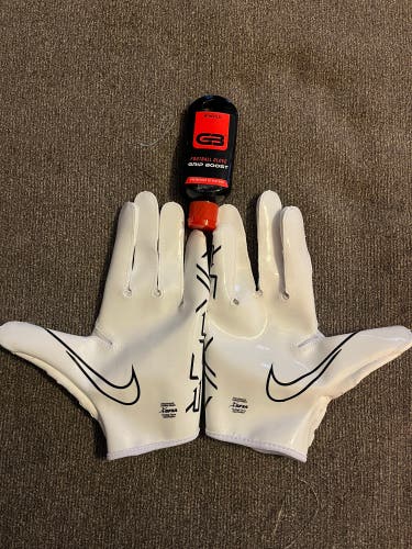 White Adult Medium Nike Vapor jet Gloves
