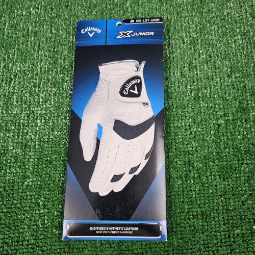 New Callaway X Junior White Golf Glove Size JM Medium Regular Left Hand