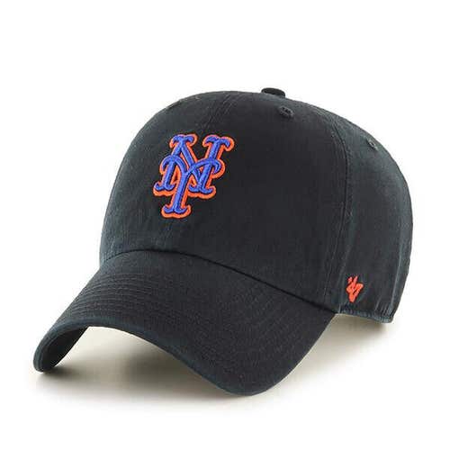 New York Mets 47 Brand 2Tone MLB Clean Up Adjustable Strapback Hat Dad Cap