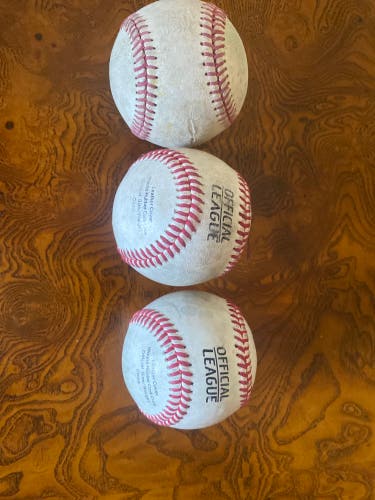 Used Rawlings 3 Pack Official Major League Baseballs