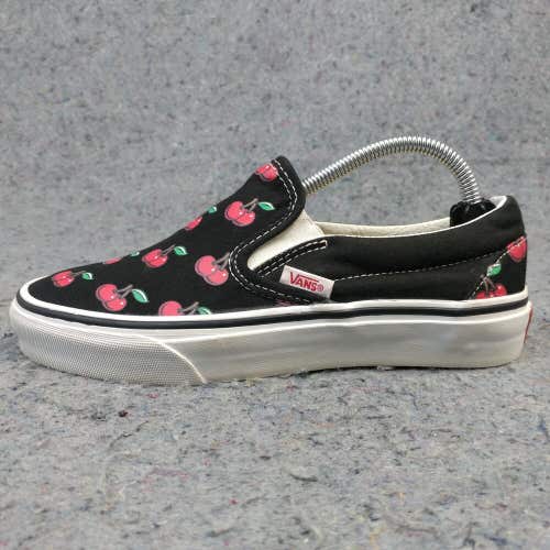 Vans Classic Slip On Womens Shoes Size 6 Canvas Skate Sneaker Cherries Black