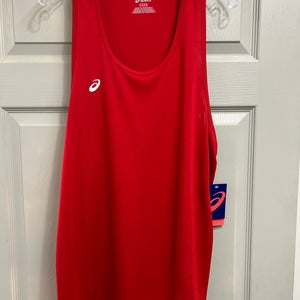 New Large Men's Asics Rival II Red Track Singlet