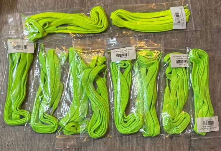 Player Shooters 20 Laces Neon Green Lime & Volt Yellow