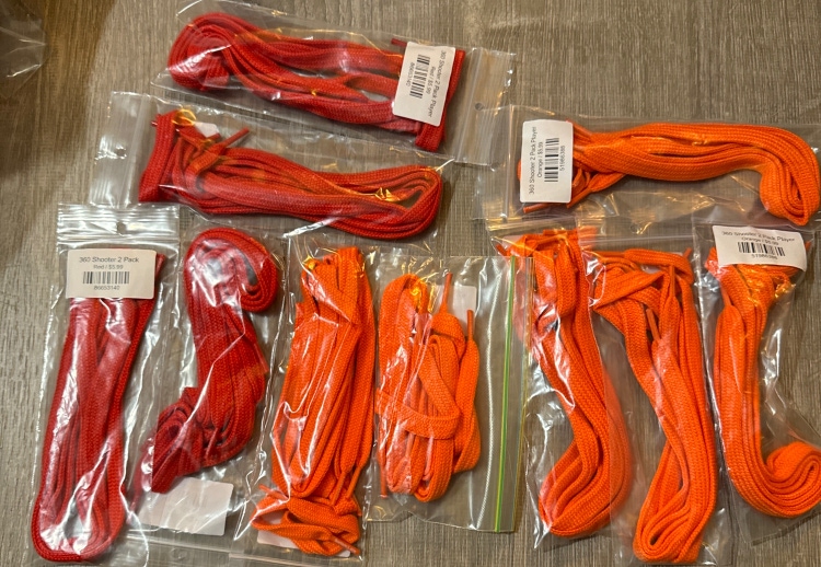 Player Shooters 20 Laces Orange & Red