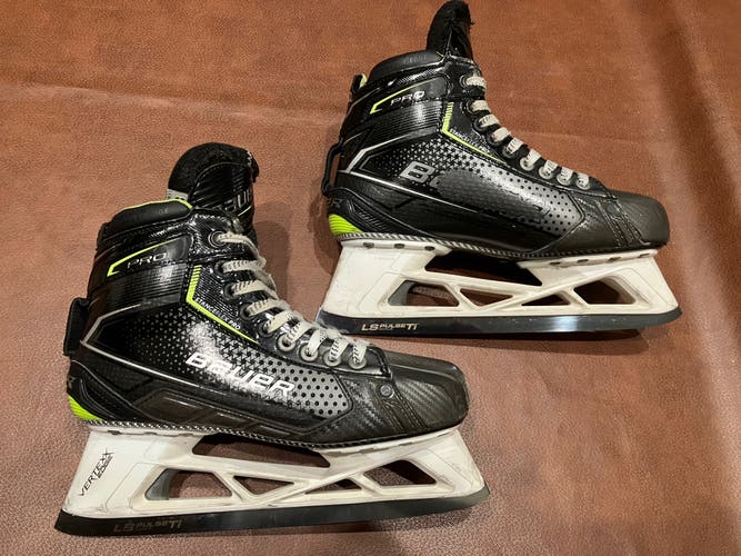 Used Bauer Fit 2 Size 8 Pro Hockey Goalie Skates