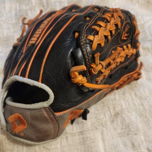 DeMarini Right Hand Throw Insane Baseball Glove 11.75" Black/Gray Orange laces
