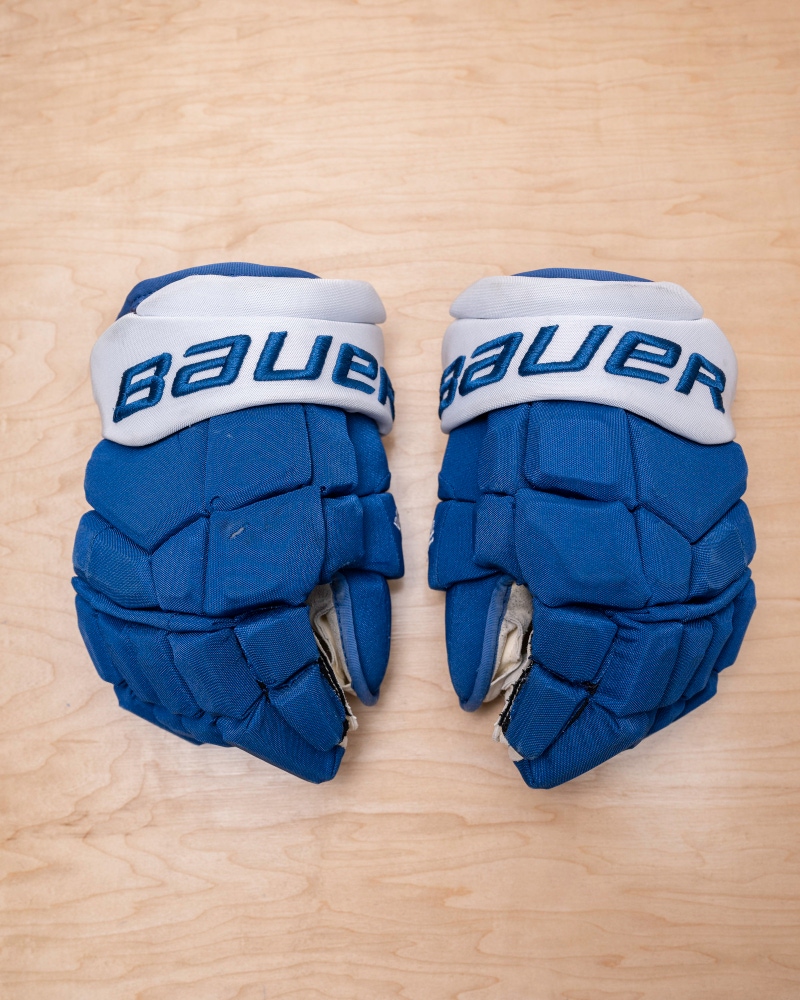 NHL Pro Stock Bauer Supreme Ultrasonic 14” Hockey Gloves w Custom Short Cuff Colorado Avalanche
