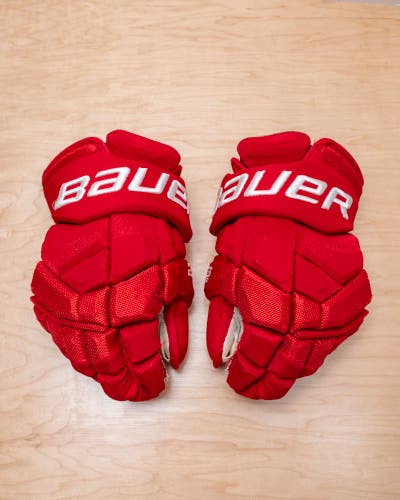 NHL Pro Stock Bauer Supreme 2S Pro 14” Hockey Gloves Custom Short Cuff Detroit Red Wings