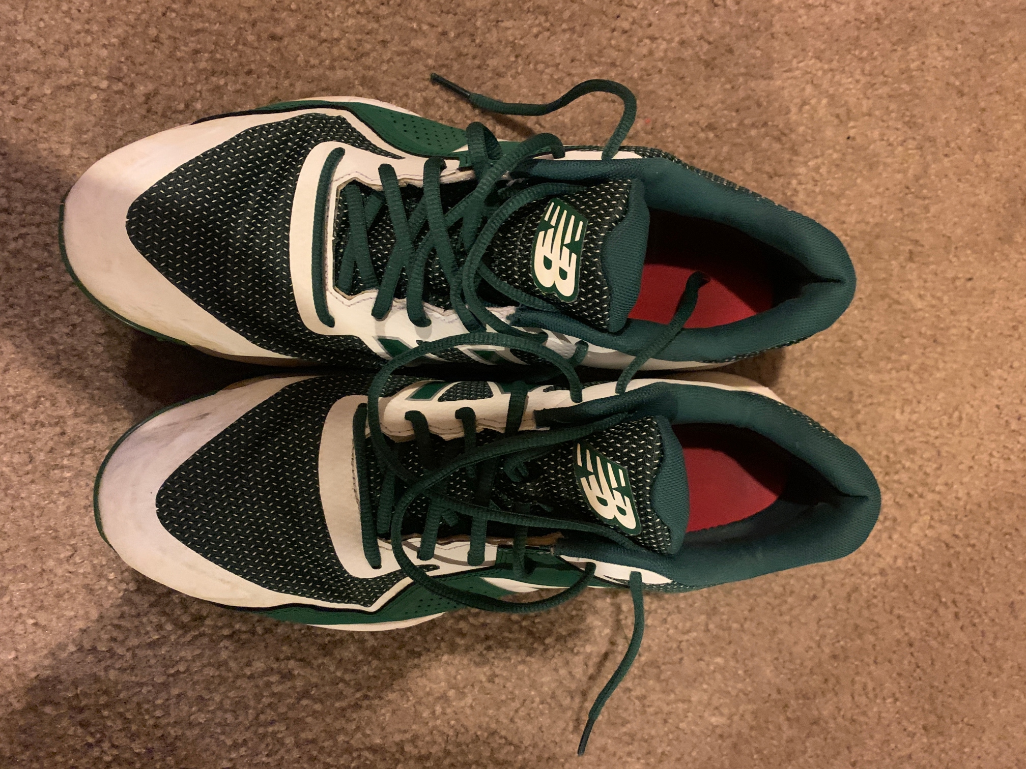 Baseball Green Adult Men's Used Size 13 (Women's 14) New Balance Shoes T4040V4