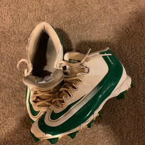 Baseball Green/white Youth Men's Used Size 4.5 Molded Cleats Nike High Top Huarache