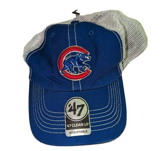 '47 Brand Chicago Cubs MLB Clean Up Blue Hat Cap Adjustable MLB Baseball Bear