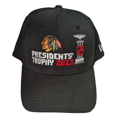 Chicago Blackhawks 2013 Presidents Trophy Hat Cap M/L New Era Hockey NHL New