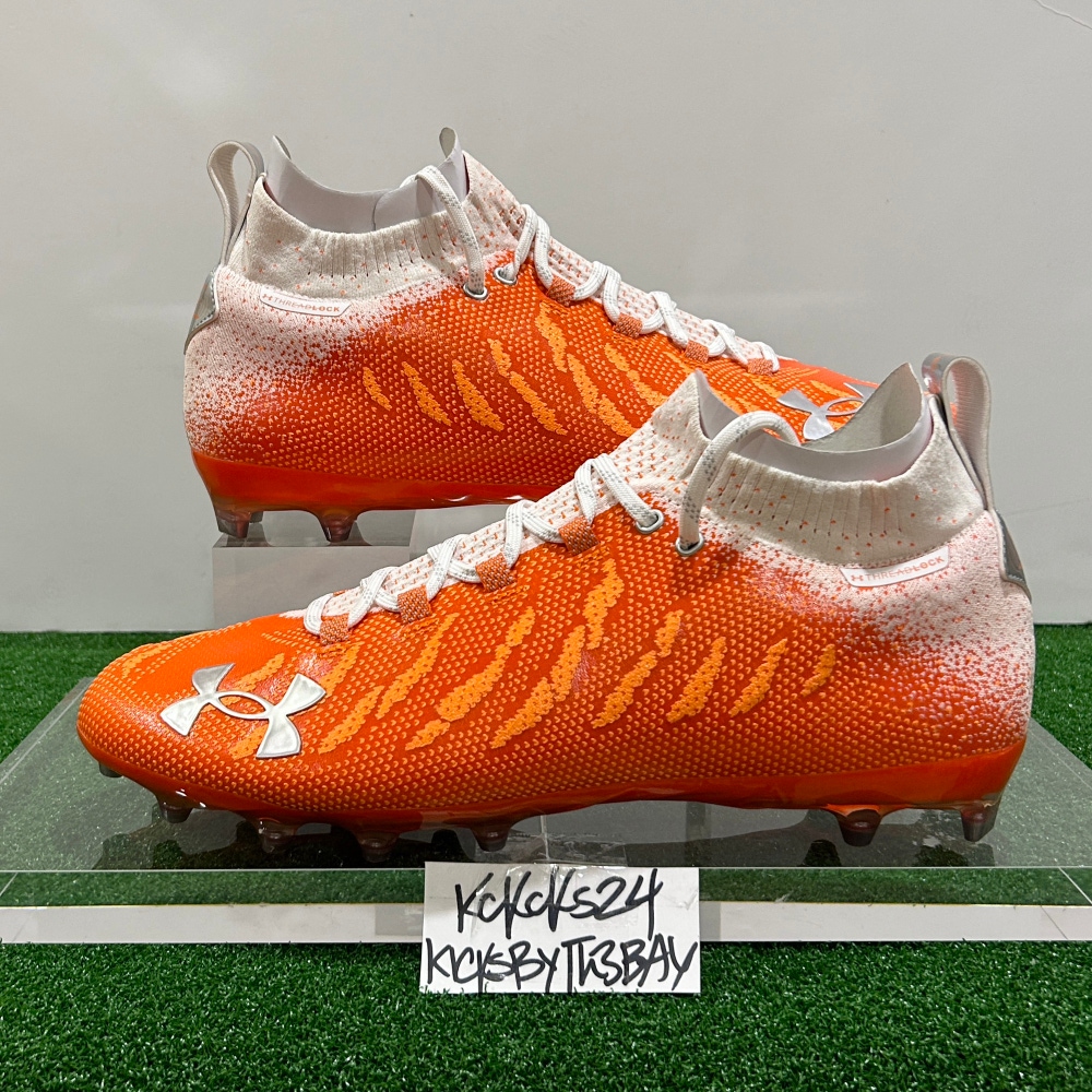 Under Armour Spotlight Lux MC Orange Football Cleats size 14 Mens 3022654-800