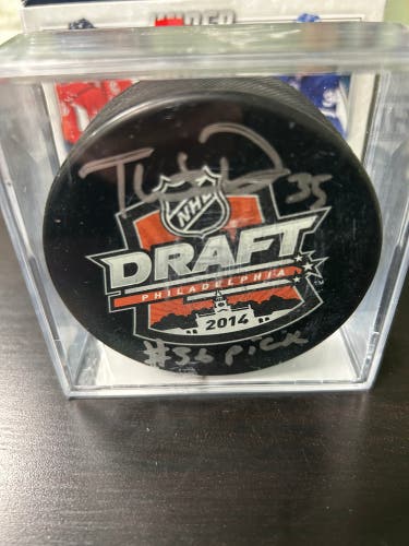 Thatcher Demko Autographed Draft Day Puck.