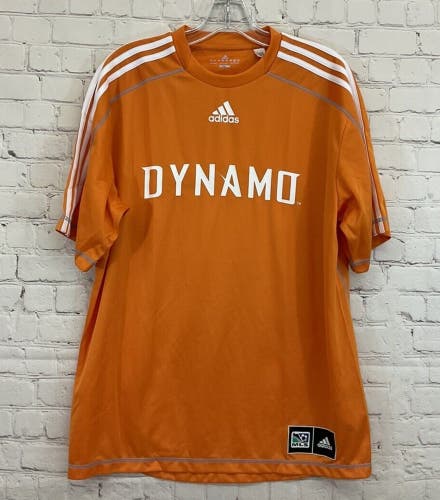 Adidas Mens Climalite Dynamo P10553 Size L Orange White SS Soccer Jersey New