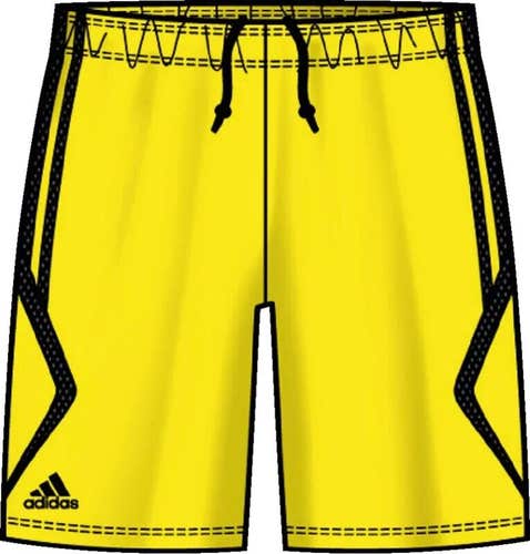 Adidas Youth Unisex MLS Match X45063 Size M Yellow Black Soccer Shorts NWT $28