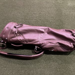 Sun Mountain Leather Sunday Carry Bag Brown 4-Way Divide Single Strap Golf Bag