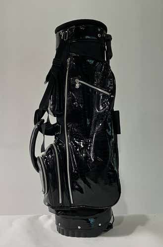 Cutler Ladies Croc Stand Bag Black 5-Way Divide Dual Strap Golf Bag