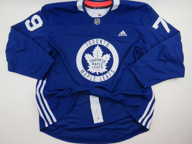 Adidas Toronto Maple Leafs Practice Worn Authentic NHL Hockey Jersey Blue #79 Size 58+
