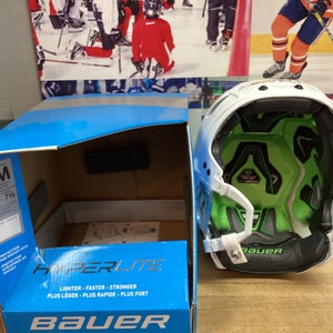 New Bauer Hyperlite Helmet White Adult Small/Medium