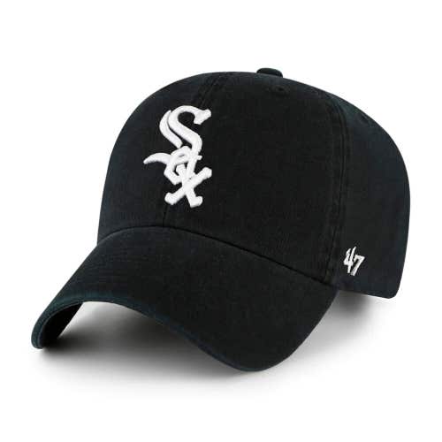 Chicago White Sox '47 Brand MLB Clean Up Adjustable Strapback Hat Dad Cap Black
