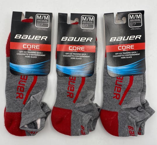 NEW Bauer Off-Ice Training Socks, Medium, 3 Pair