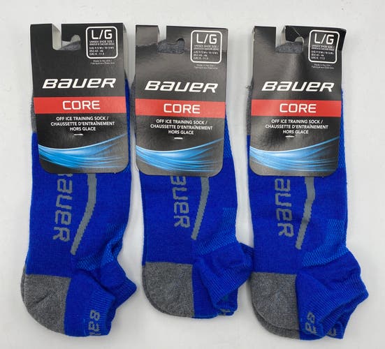 NEW Bauer Off-Ice Training Socks, Large, 3 Pair