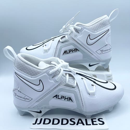 Nike Alpha Menace Pro 3 Football Cleats CT6649-109 White Black Men's Size 8 NEW