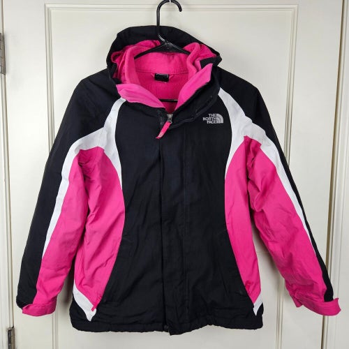 The North Face Girls Size L 14/16 Hyvent Triclimate 3 in 1 Jacket Pink Black