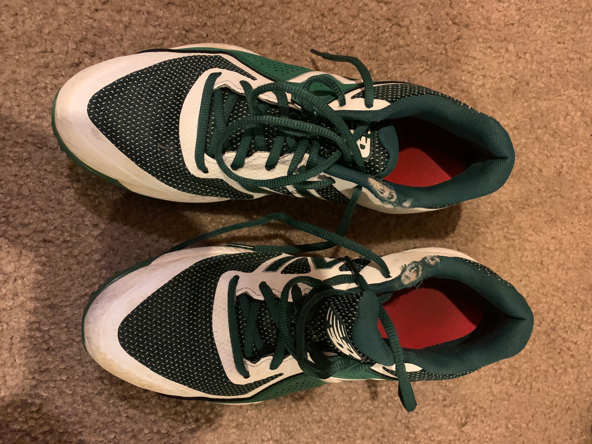 Baseball Green /White Adult Men's Used Size 10 T4040V4 New Balance Shoes