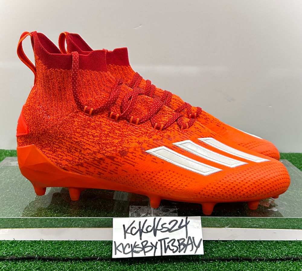 Size 10.5 Adidas Adizero Primeknit Football Cleats Solar Red EH304