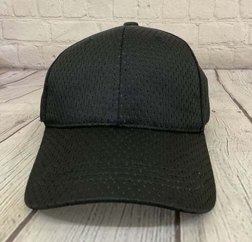 OC Sports Adult Unisex Blank Mesh OSFM Black Strapback Cap Hat New