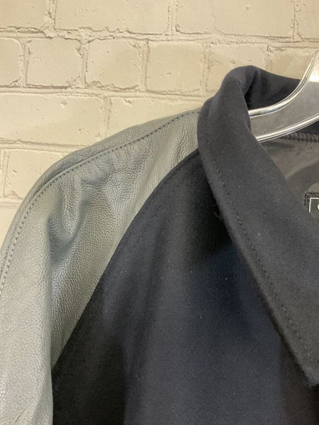 Holloway Adult Mens Original Varsity Size 2XL Navy Gray Light Blue Jacket NWT