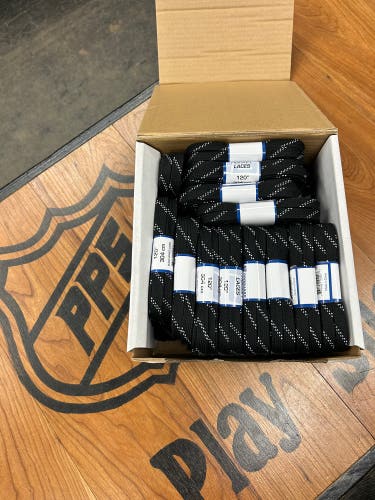 One Box (36 pairs) ProGuard Black Hockey Laces-Waxed 120”
