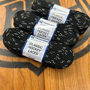 3 Pack - ProGuard Black Hockey Laces-Cloth 108”