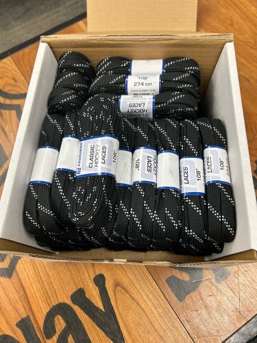 One Box (36 pairs) ProGuard Black Hockey Laces-Cloth 108”
