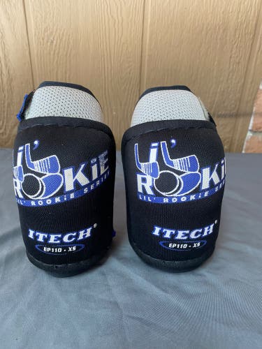Youth Extra Small Lil’ Rookie Itech Elbow Pads Blue And Silver Lightly Used