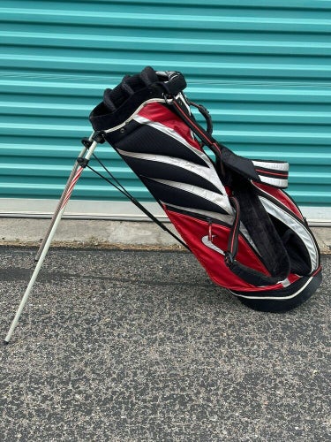 #1614 Nike Golf Carry Cart Bag 6 Way Divider Zipper Pockets